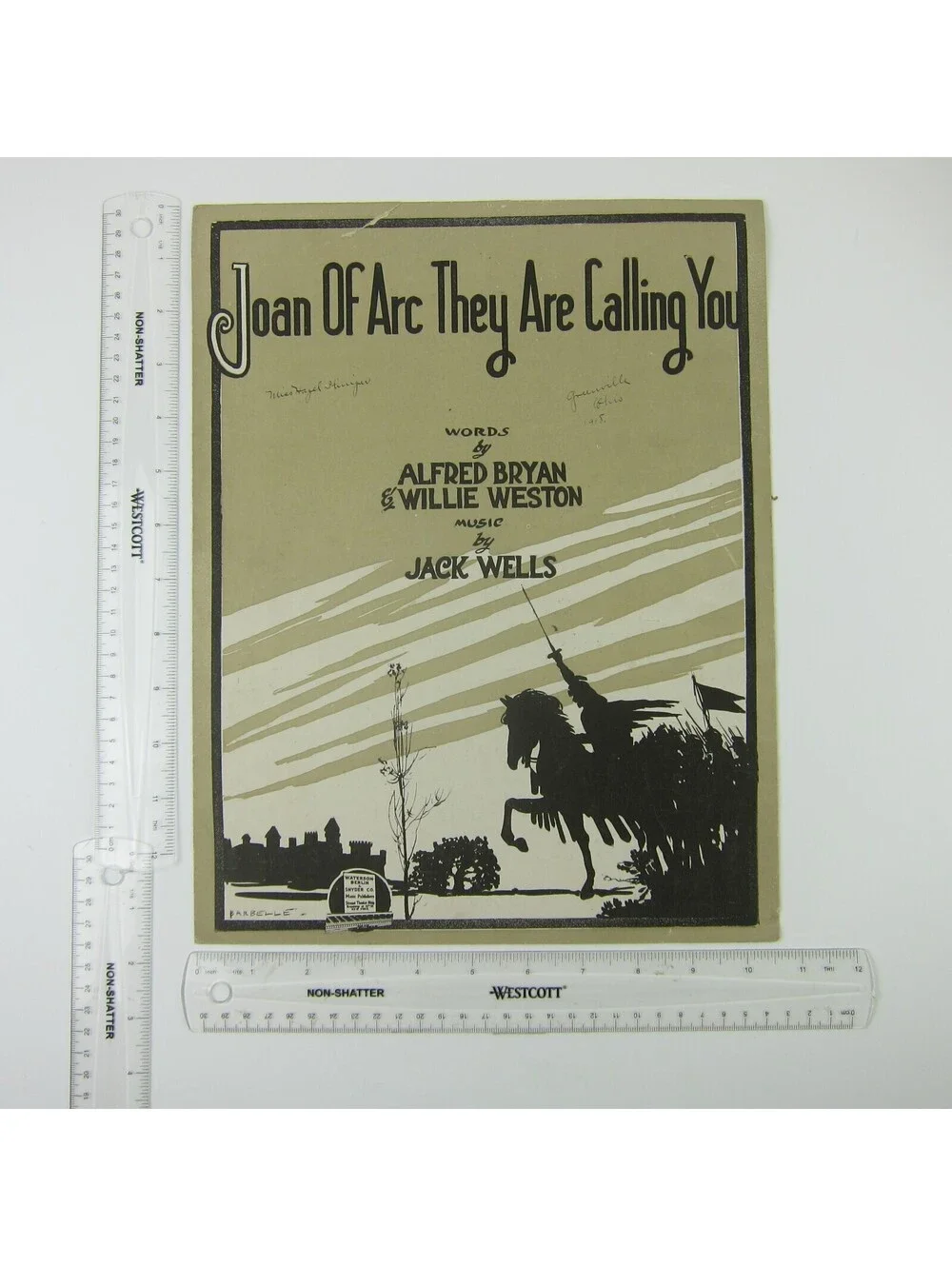 Sheet Music Joan of Arc They Are Calling You Bryan Weston Wells WWI Antique 1917